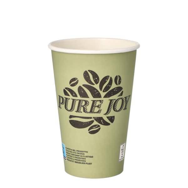 Grüner Papierkaffeebecher mit einem 