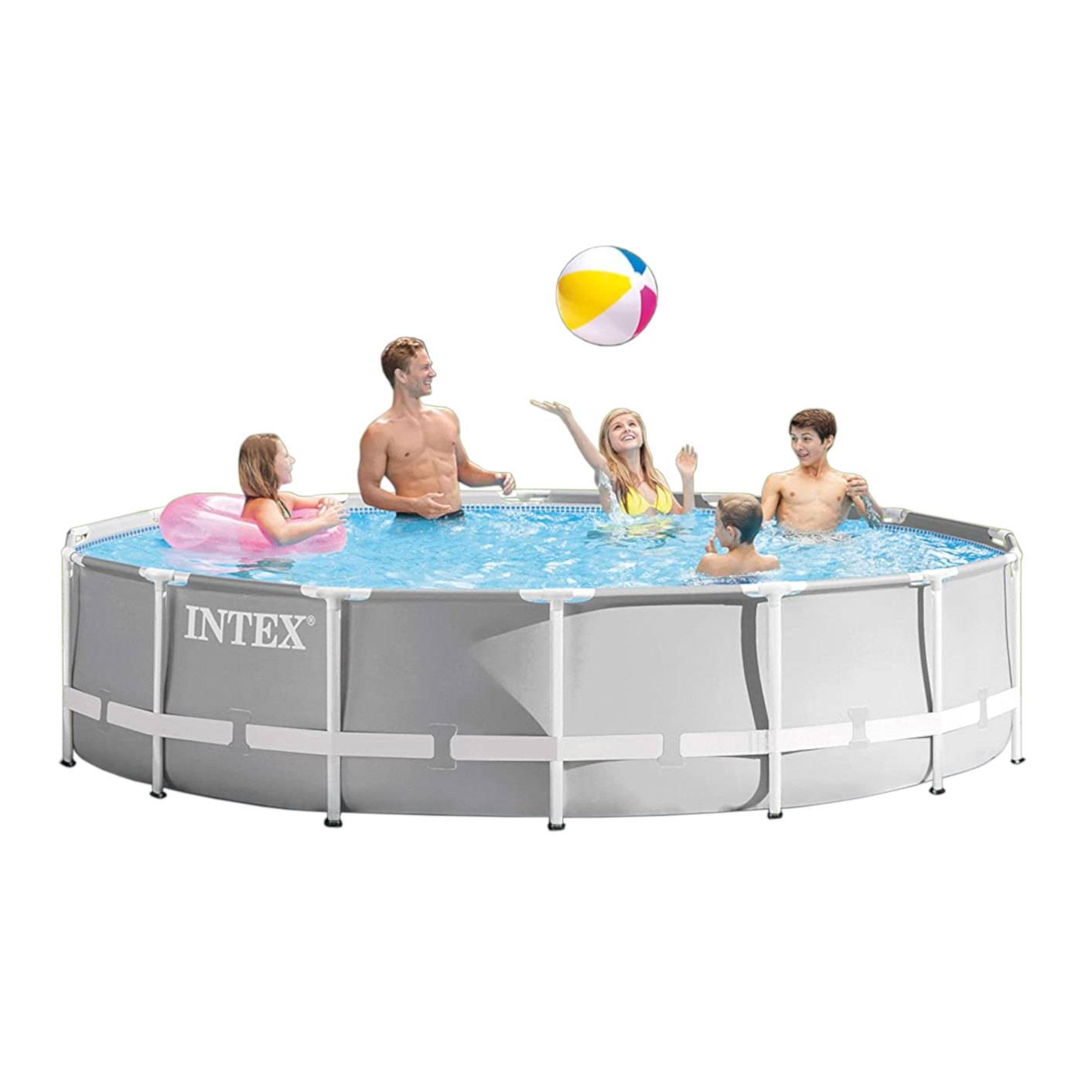 INTEX 26720GN - PrismFrame Pool (427x107cm) + aufblasbare Schwimmtiere