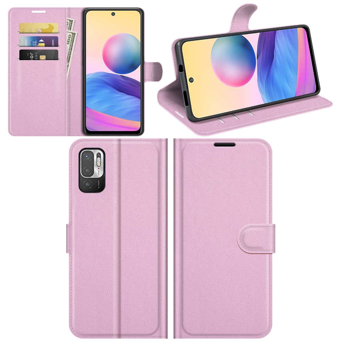 Für Xiaomi Redmi Note 10 5G Handy Tasche Wallet Premium Rosa Schutz Hülle Case Cover Etuis Neu Zubehör