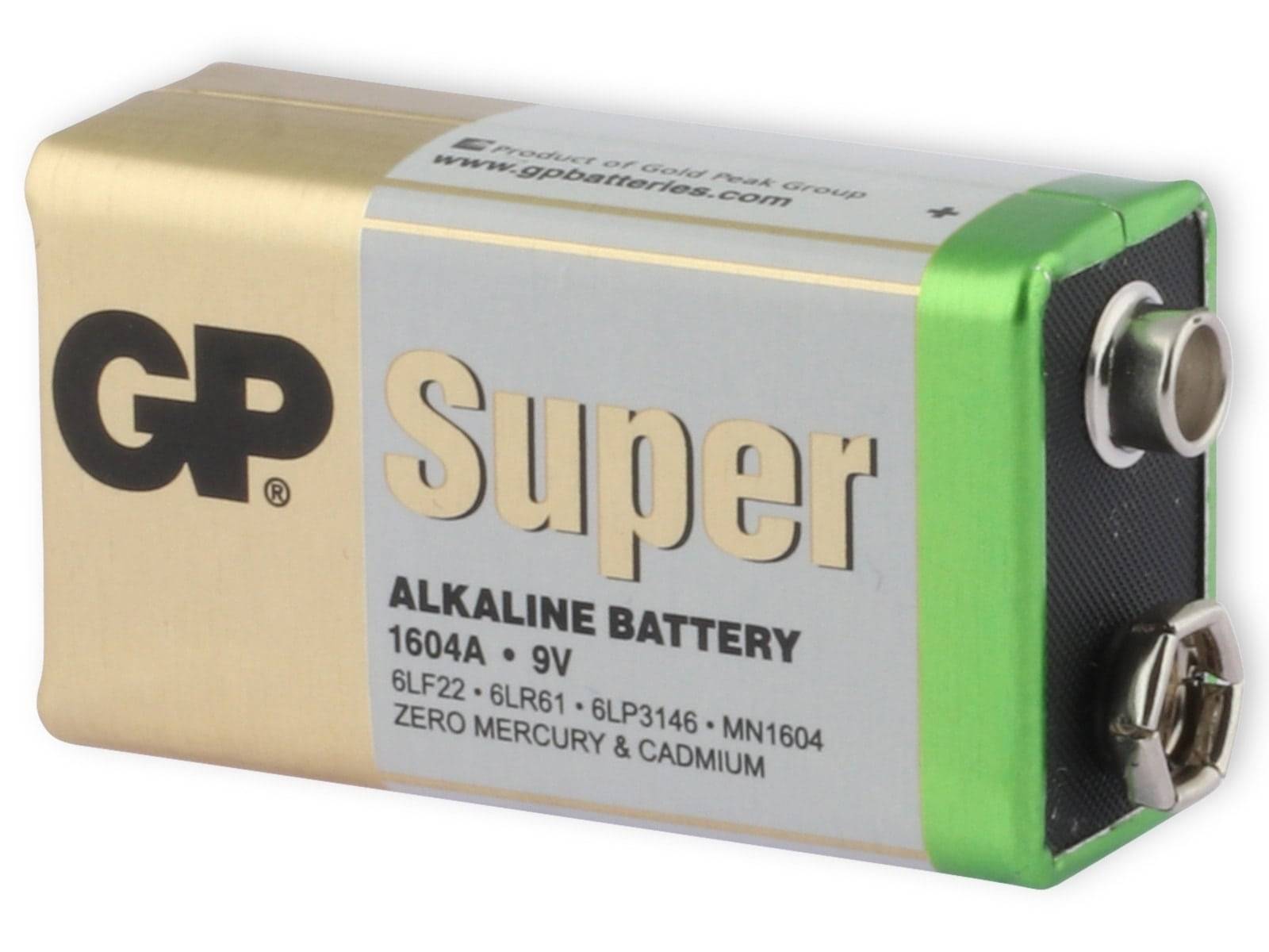 GP Super Alkaline-Batterie E-Block, 6LR61, MN1604, 9V, 8 Stück