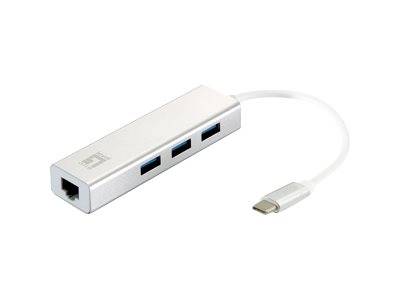 LevelOne USB-0504 - Hub - 3 x SuperSpeed USB 3.0 + 1 x 10/100/1000