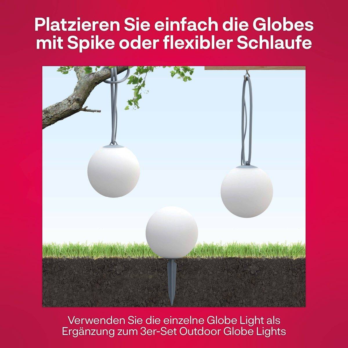 Smart Outdoor Globe Light, 370lm, einzelne Kugel