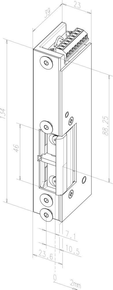 effeff Fluchttüröffner, ohne Schließblech 331U80F, 24V DC, DIN Links