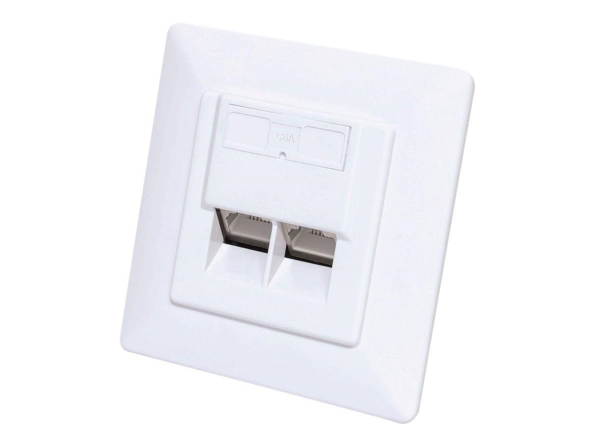 Intellinet - Wandplatte - CAT 6 10G - mit Beschriftungsfenster