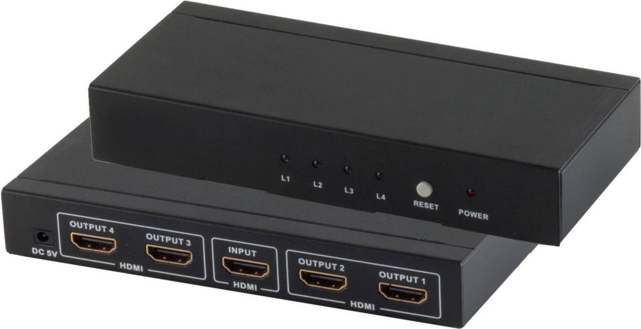 ShiverPeaks maximum connectivity HDMI Verteiler 1 x IN 4 OUT mit Netzteil 4K2K 3