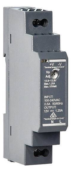 1St. Indexa 32224 Hutschienen-Netzteil 15W 12V / 1,25A Schaltnetzgerät für DIN-Schiene TS35 HDR1512...