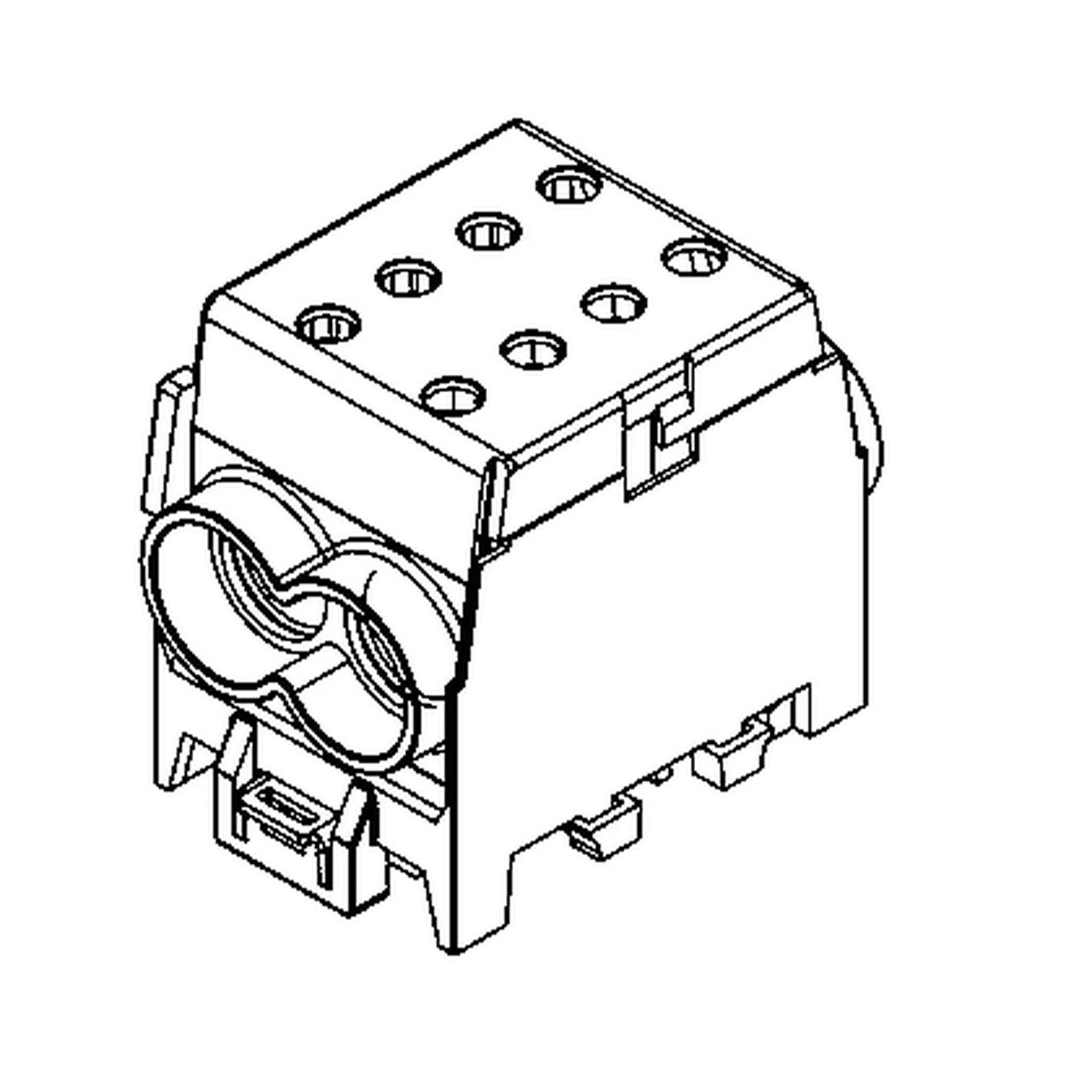 Pollmann Hauptleitungsabzweigklemme, 1-polig, 1 Ein 2x70mm², 1 Aus 2x70mm², 1 Stk.