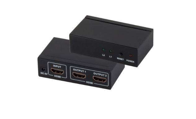 HDMI Verteiler, 1 x IN 4 x OUT Netzteil, 4K2K 3D 1 HDMI Eingang/ 2 HDMI Ausgänge , 4K2K (60Hz) 1080p (3D) , HDMI 1.4 Kompatibel , Inkl