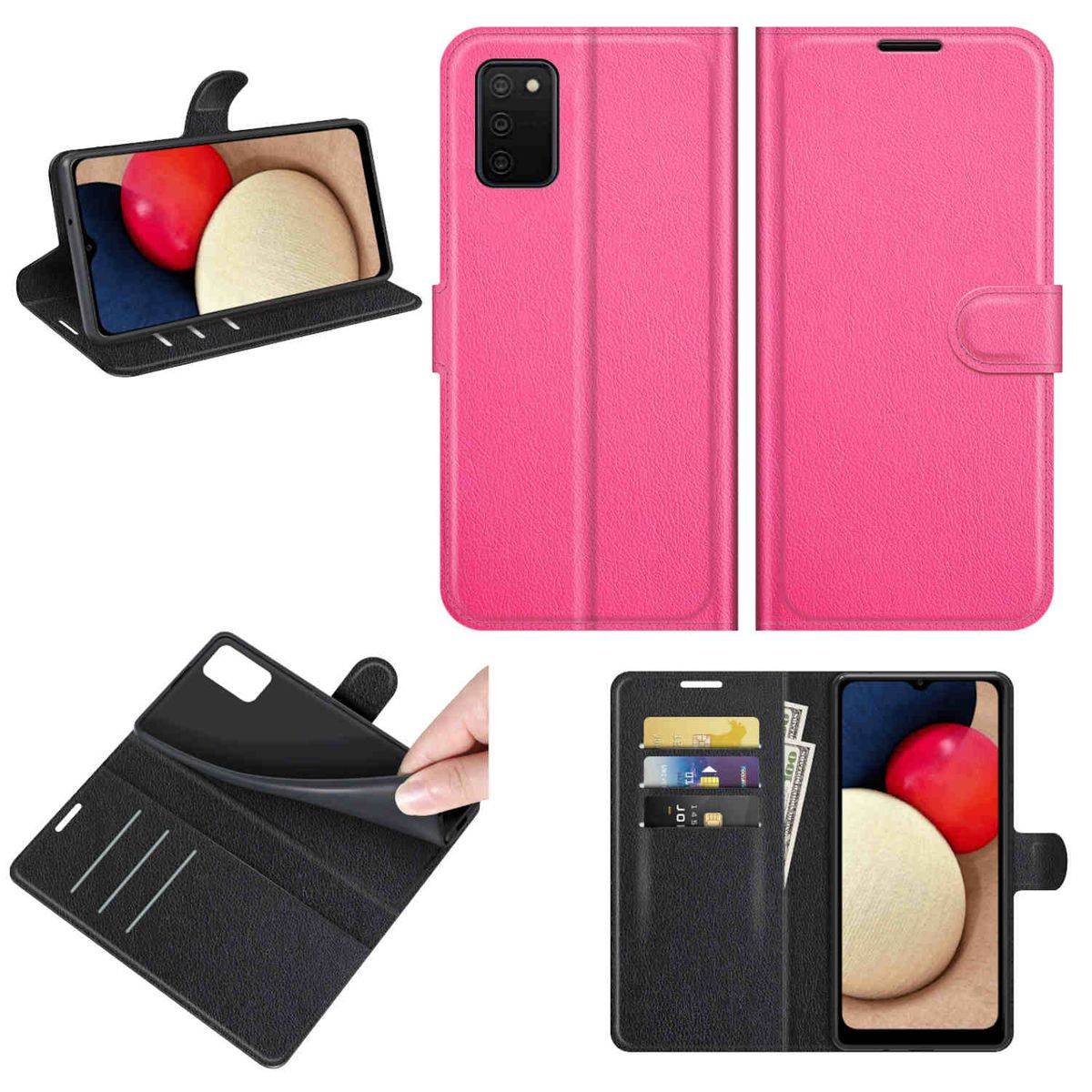 Für Samsung Galaxy A03s Handy Tasche Wallet Premium Schutz Hülle Case Cover Etuis Neu Zubehör Pink