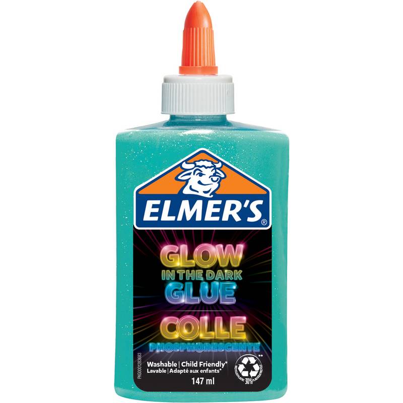 ELMER'S Glow in the Dark Bastelkleber, blau, 147 ml