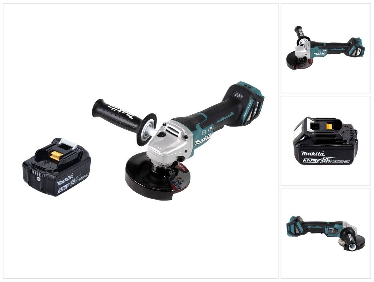 Makita DGA 517 F1 Akku Winkelschleifer 18 V 125 mm Brushless + 1x Akku 3,0 Ah - ohne Ladegerät
