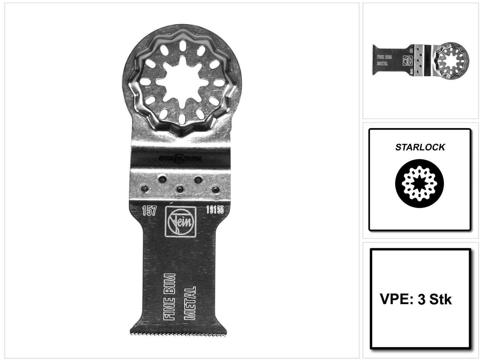Fein E-Cut FINE Tauchsägeblatt Starlock 30 x 50 mm 3 Stk. ( 63502157220 ) Bi-Metall