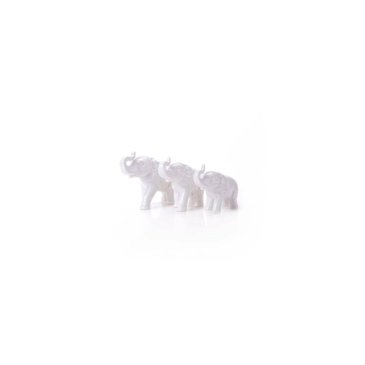 824-26 W S - Elefanten-Serie Porzellanfiguren, 3 Stück 6-8 cm, weiß
