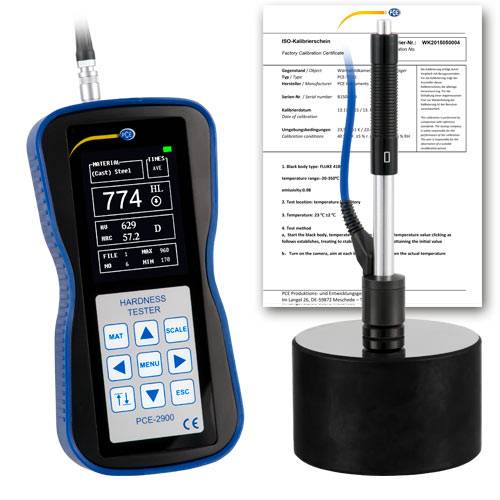 PCE Instruments PCE-2900-ICA Wifi Härtetester inkl. ISO-Zertifikat |Vickers Rockwell Brinell Leeb Shore & Zugfestigkeit