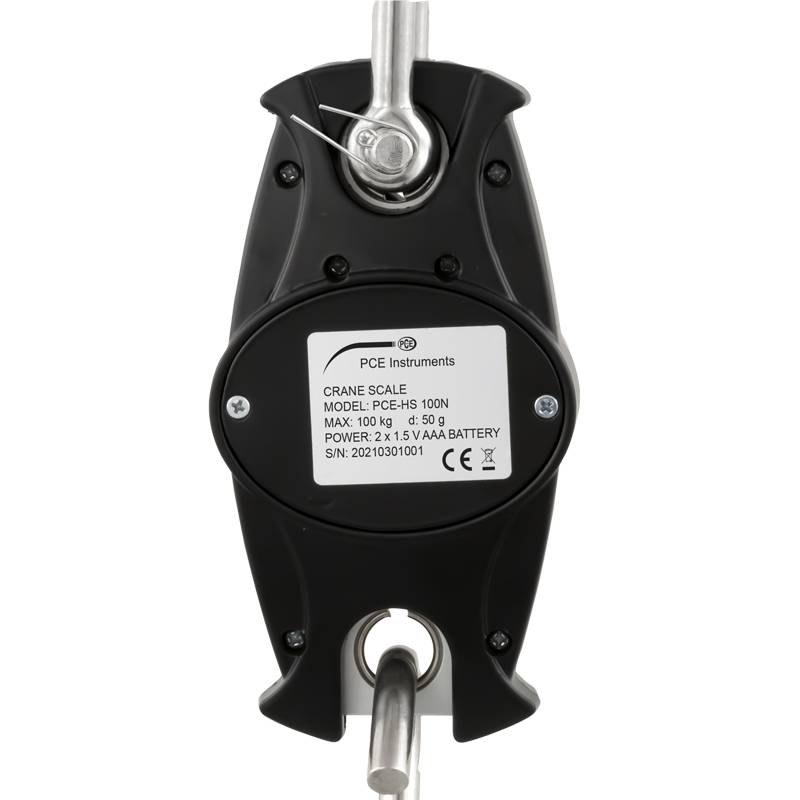 PCE Instruments PCE-HS 200N-ICA Zugwaage inkl. ISO-Kalibrierzertifikat Wägeber. max. 200 kg|inkl.Schäkel+Haken|±1% v.Mb.