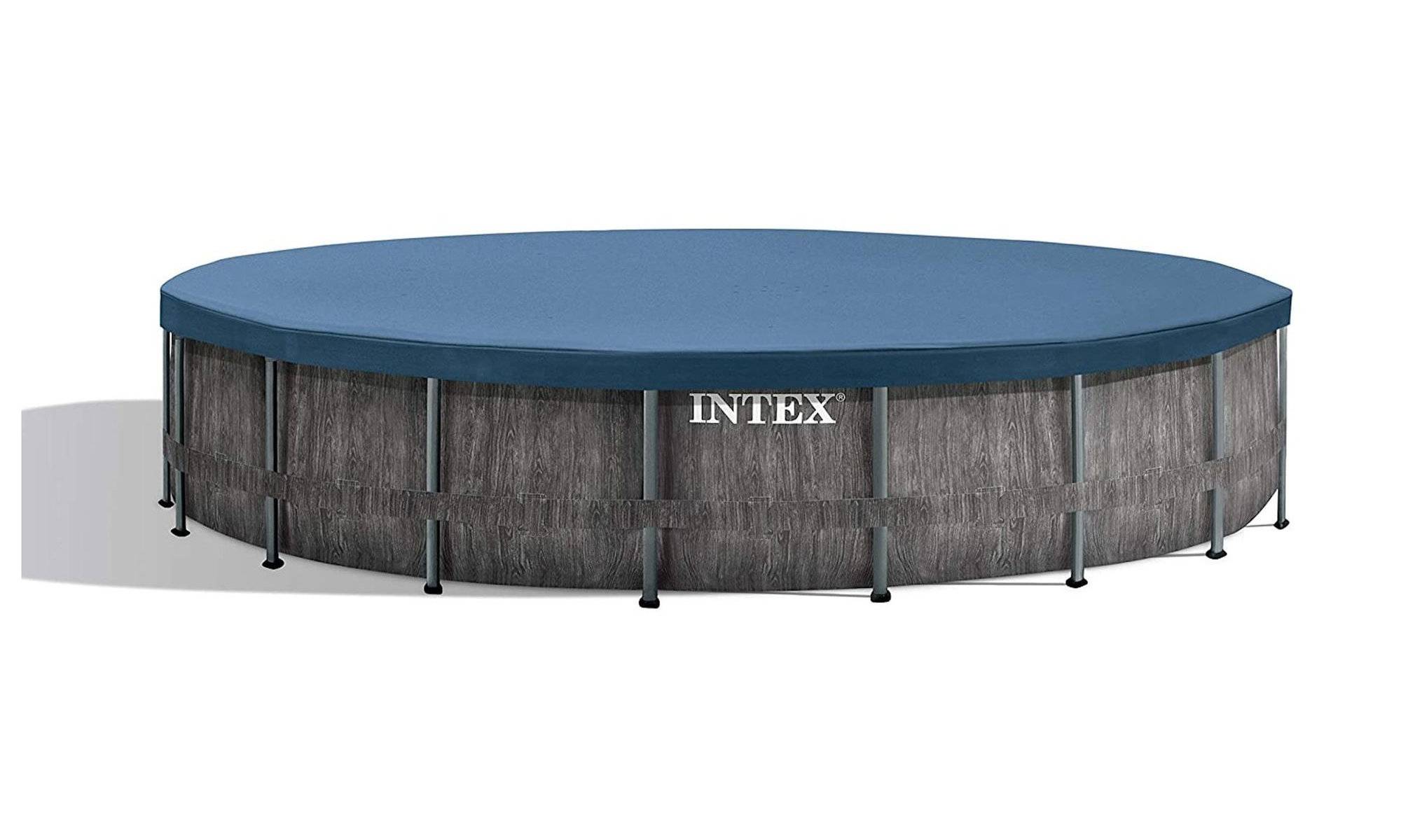 INTEX 26744GN - Greywood Prism Frame Pool (549x122cm) + aufblasbare Schwimmtiere