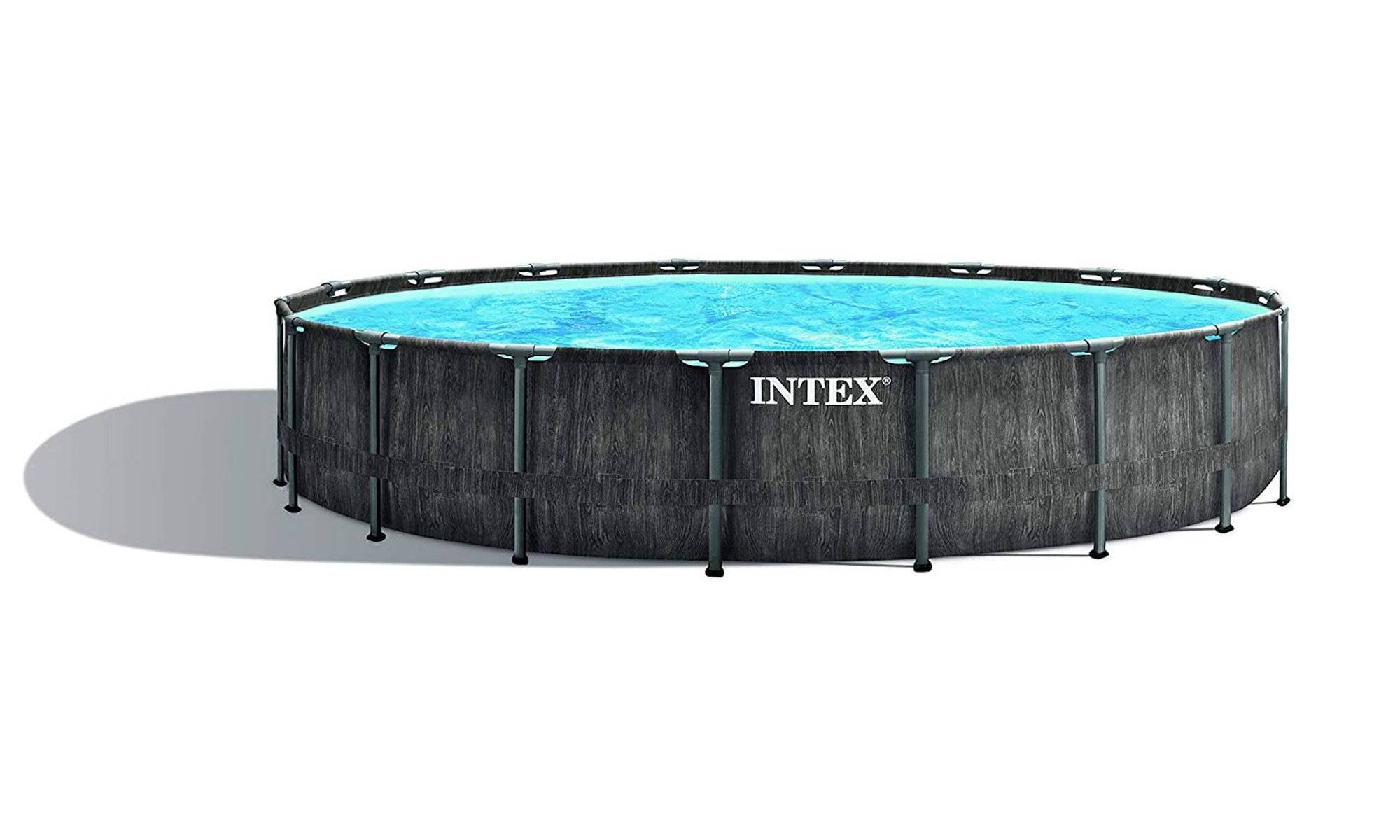INTEX 26744GN - Greywood Prism Frame Pool (549x122cm) + aufblasbare Schwimmtiere