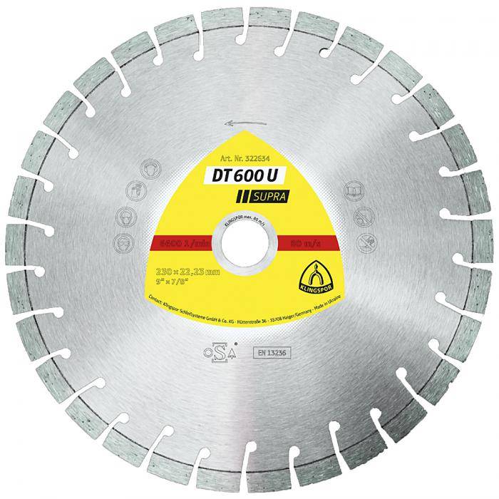 Diamanttrennscheibe DT 600 U Supra - Durchmesser 150 mm - Bohrung 22,23 mm - lasergeschweißt - Kurzzahn - Preis per Stück