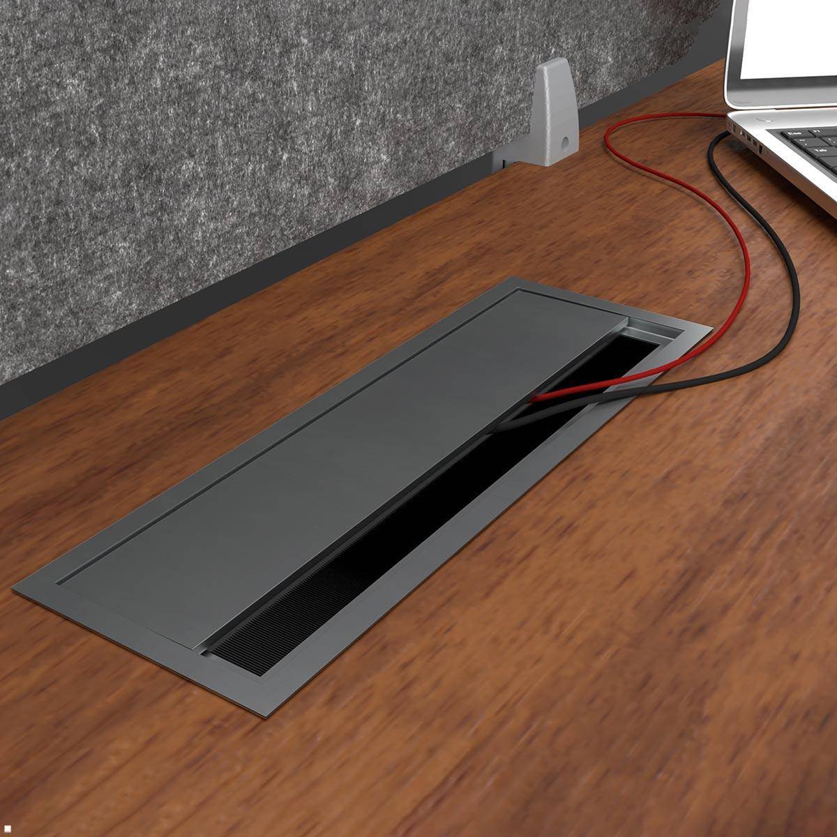 TecLines TKD011T Kabeldurchlass / Kabeldurchführung 120x120x25 mm, Titanium / sc...