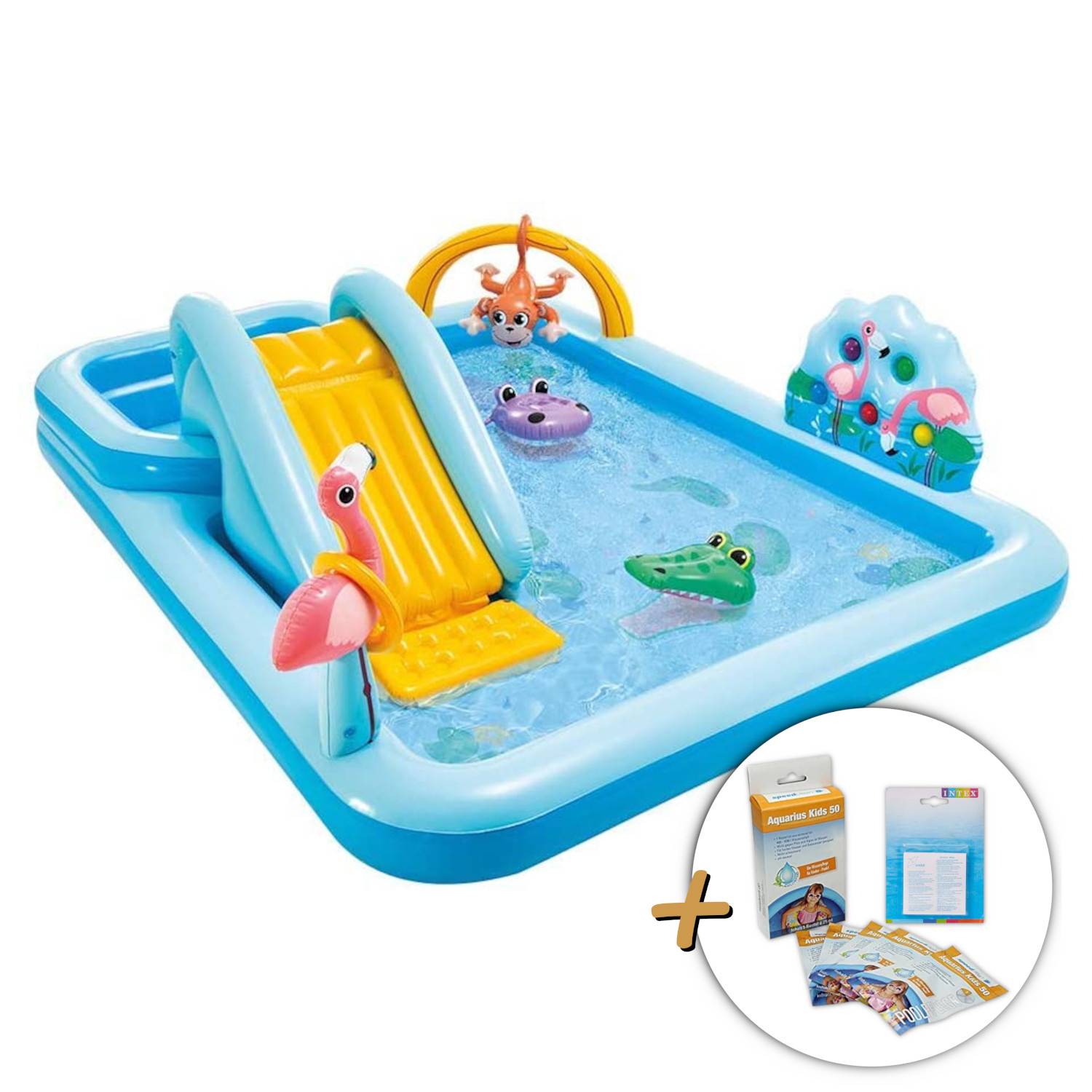 INTEX 57161NP - Playcenter - Jungle Adventure (256x216x84cm) + Wasserpflege & Reparaturflicken