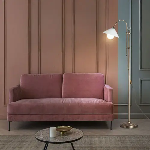 Standleuchte Stehlampe Wohnzimmer höhenverstellbar Lampe stehend, Bogenlampe Metall, altmessing, Kabelschalter, E27, H 145-170 cm Standleuchte Stehlampe Wohnzimmer höhenverstellbar Lampe stehend, Bogenlampe Metall, altmessing, Kabelschalter, E27, H 145-170 cm