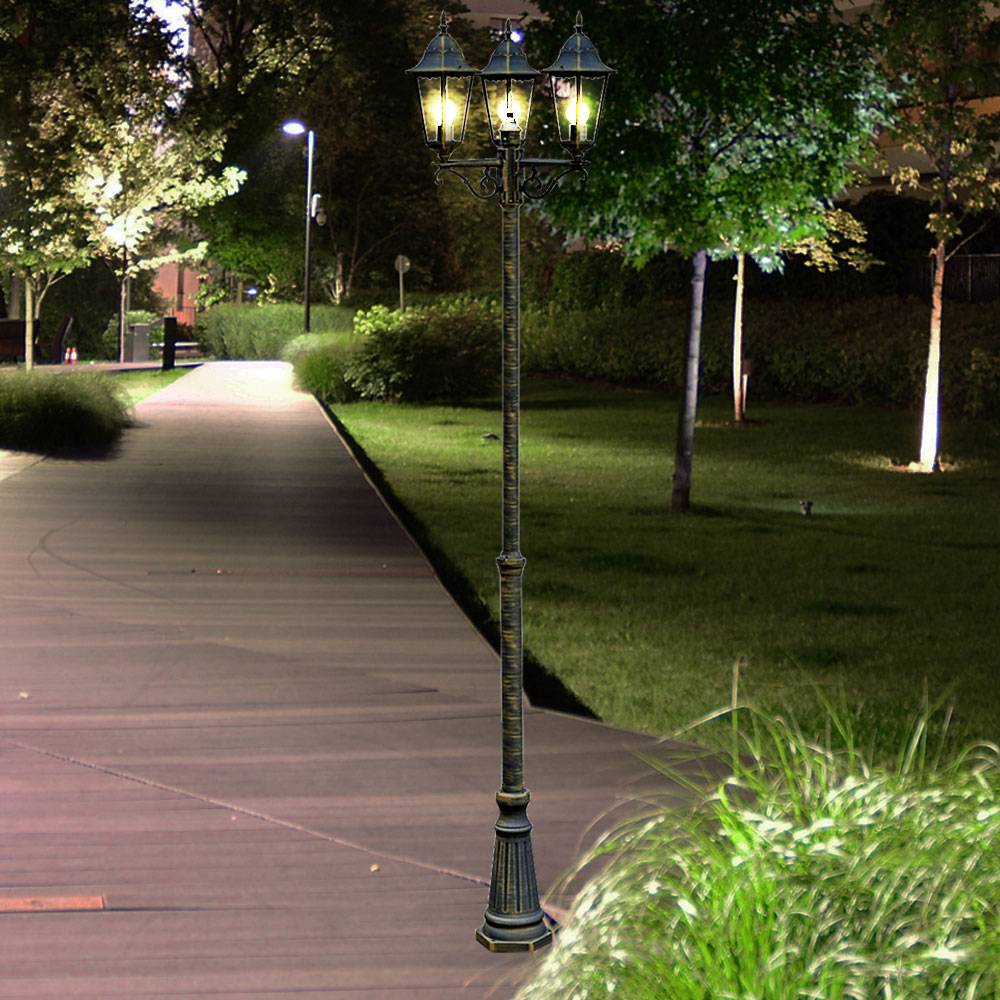 Design Außen Leuchte Kandelaber Steh Lampe Stand Beleuchtung im Set inklusive LED Leuchtmittel