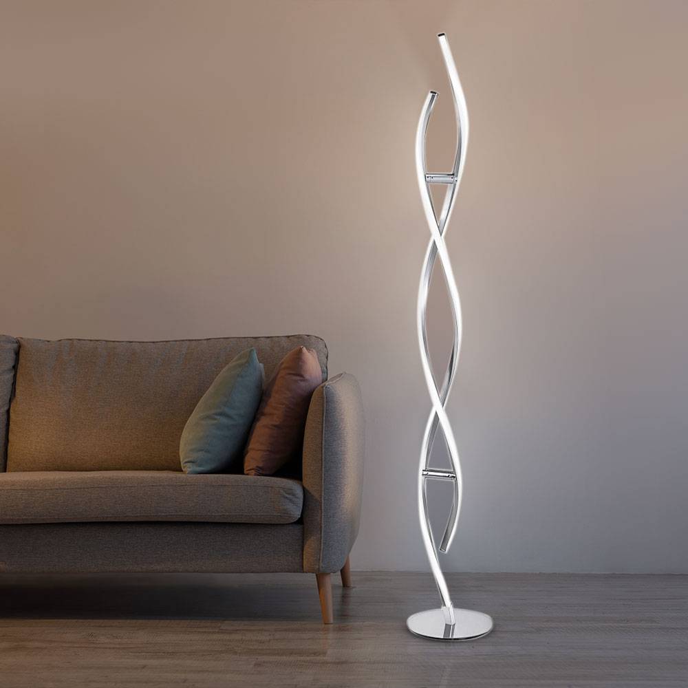LED Design Steh Leuchte geschwungen Wohn Zimmer Beleuchtung Stand Lampe dimmbar