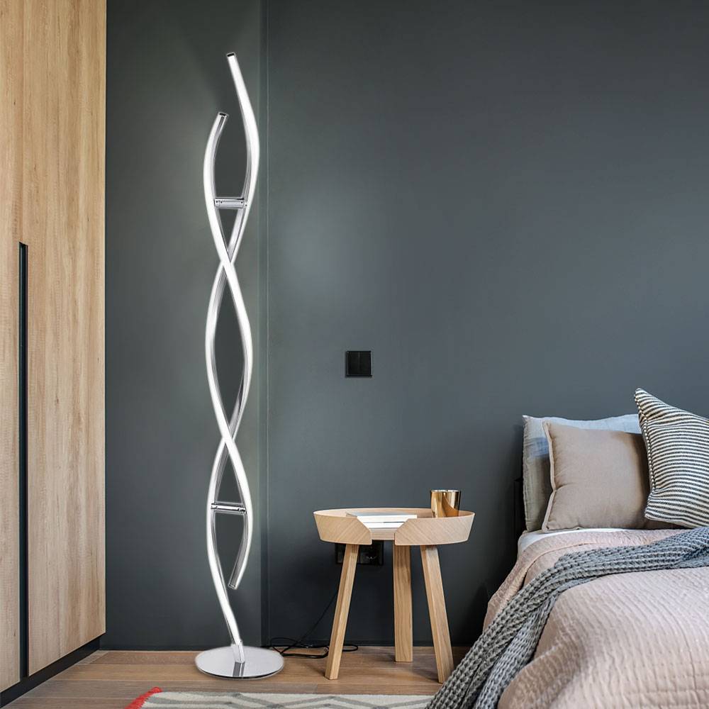 LED Design Steh Leuchte geschwungen Wohn Zimmer Beleuchtung Stand Lampe dimmbar