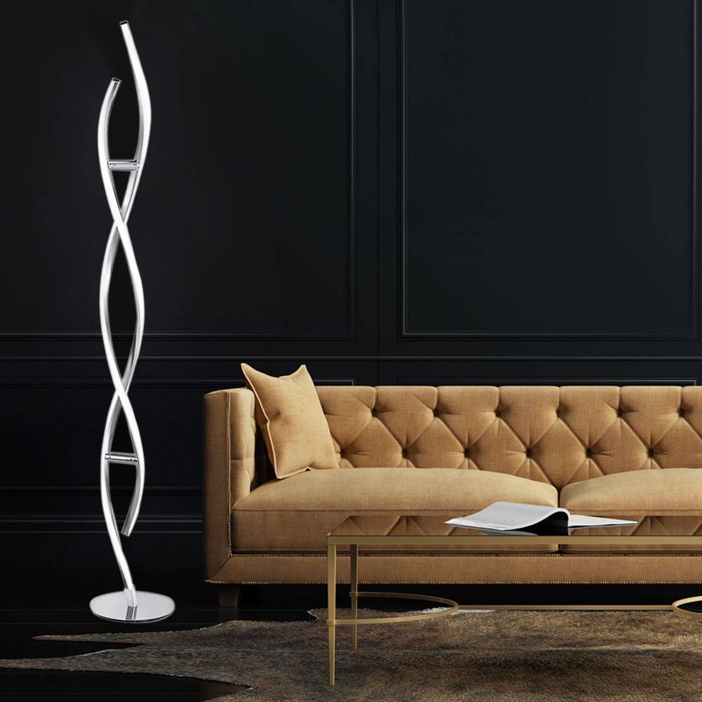 LED Design Steh Leuchte geschwungen Wohn Zimmer Beleuchtung Stand Lampe dimmbar
