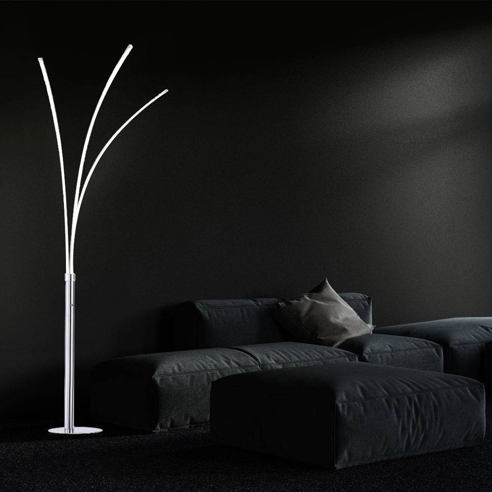 LED Decken Fluter Steh Leuchte Chrom Wohn Zimmer Stand Strahler Lampe LeuchtenDirekt