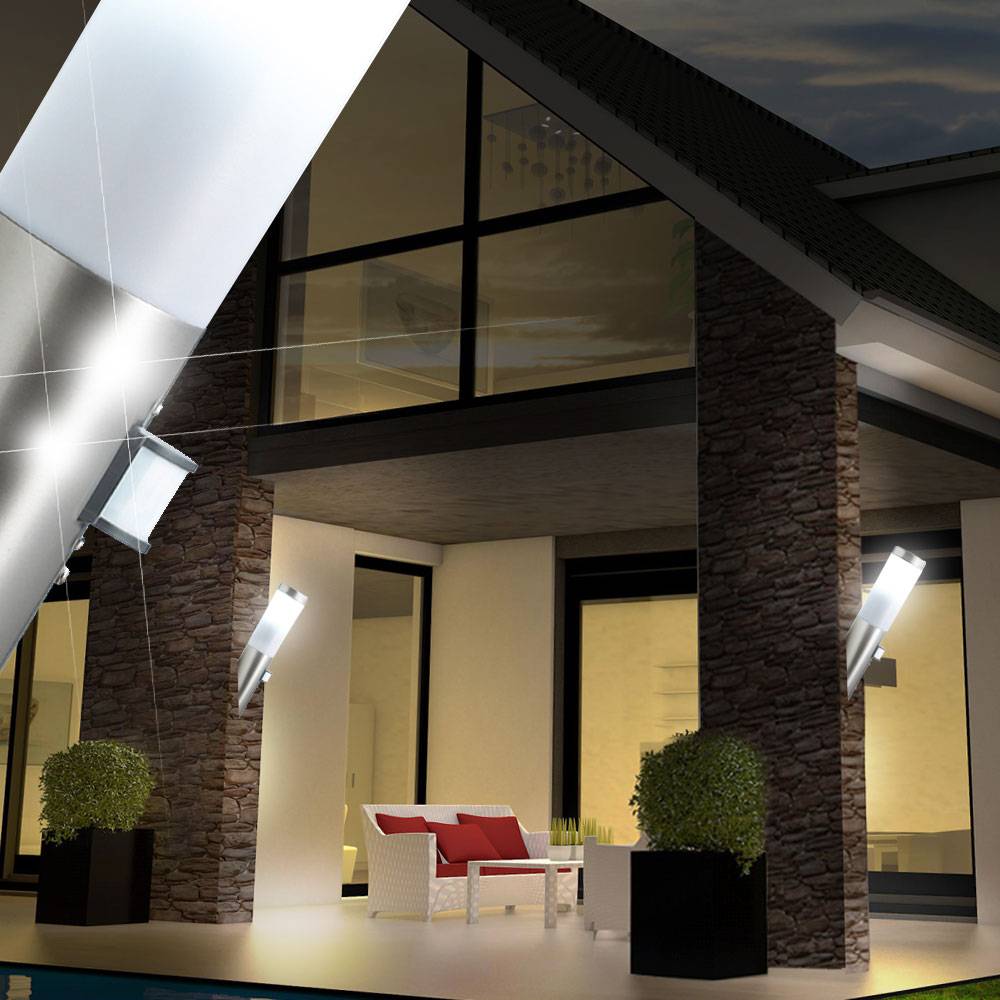 Wand Spot Strahler Lampe Leuchte Beleuchtung Sensor UP DOWN ALU Edelstahl Variante