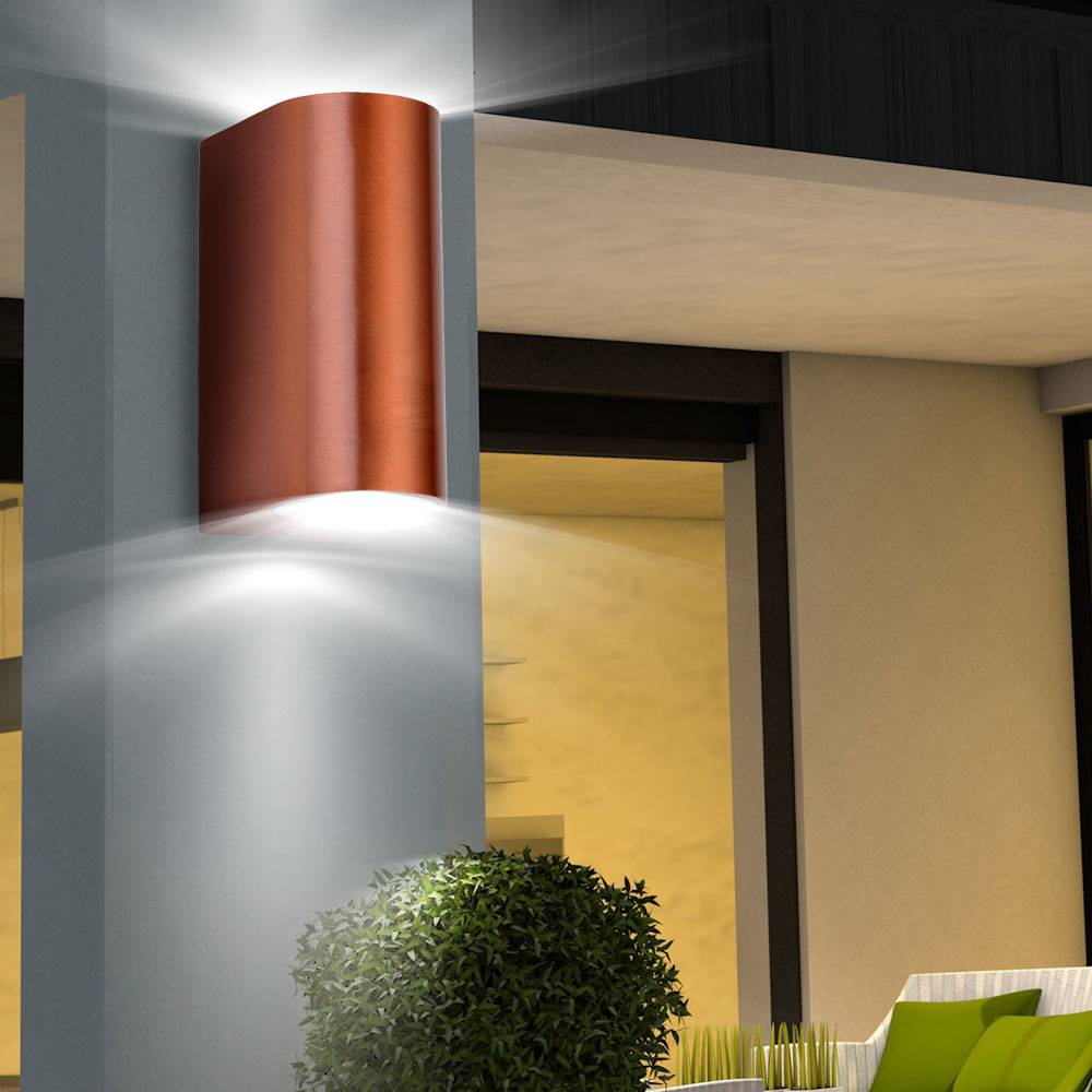 Wand Spot Strahler Lampe Leuchte Beleuchtung Sensor UP DOWN ALU Edelstahl Variante