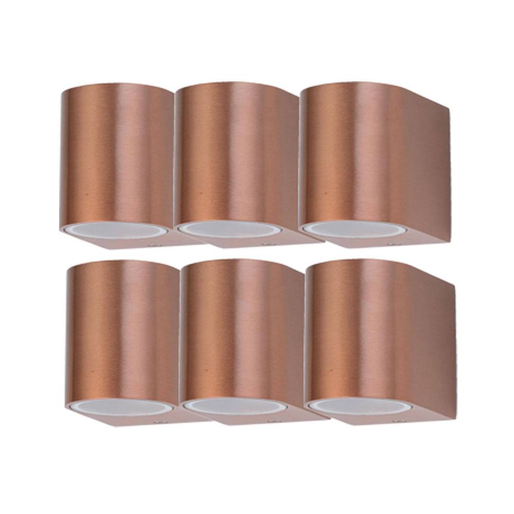 Außen Lampe Down Strahler Fassaden Beleuchtung Alu Garten Spots Haus Wand Leuchten kupferfärbig