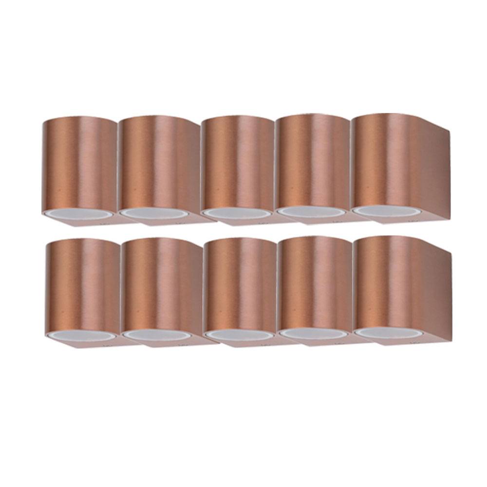 Außen Lampe Down Strahler Fassaden Beleuchtung Alu Garten Spots Haus Wand Leuchten kupferfärbig