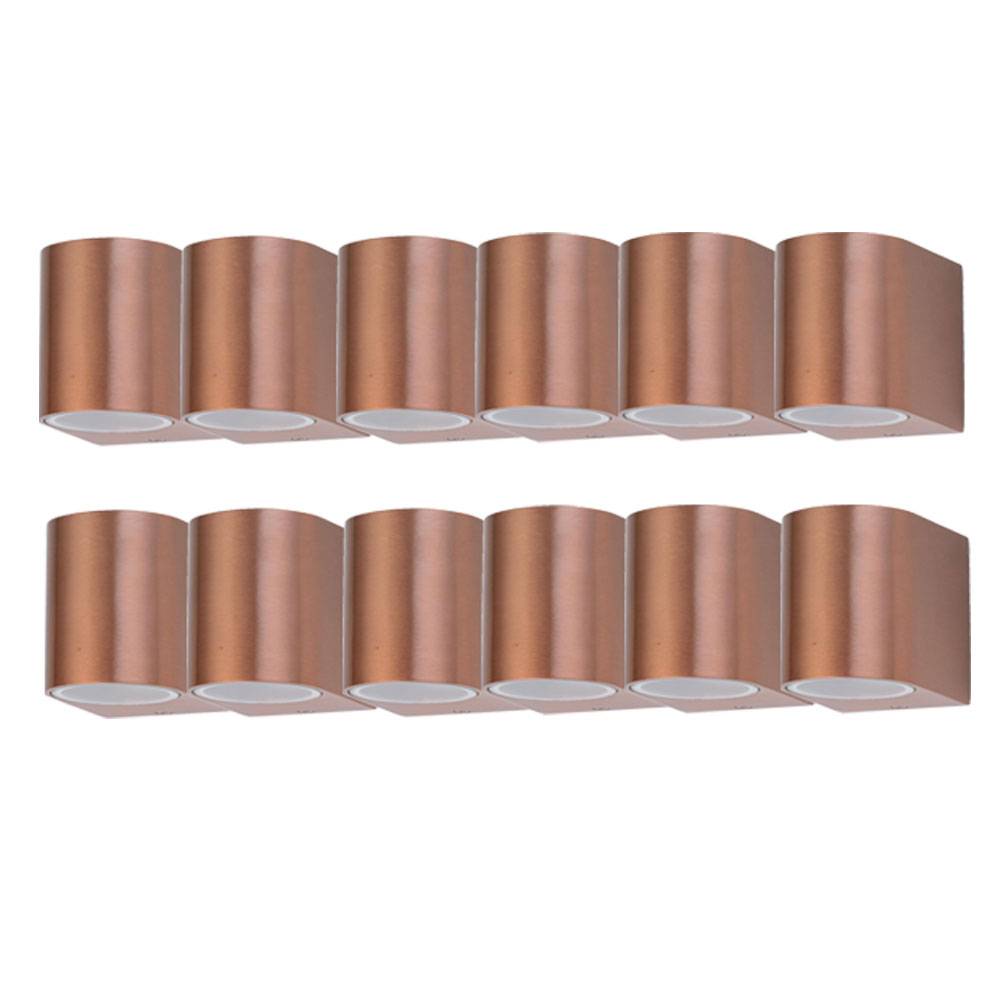 Außen Lampe Down Strahler Fassaden Beleuchtung Alu Garten Spots Haus Wand Leuchten kupferfärbig