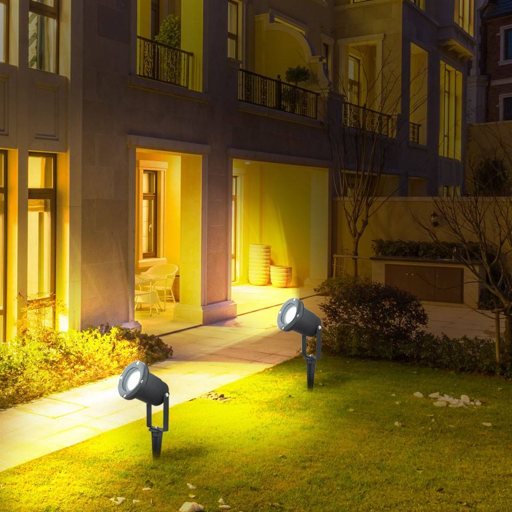 Design Erdspieß Außen Leuchte Veranda Rasen Steck Beleuchtung schwarz IP44