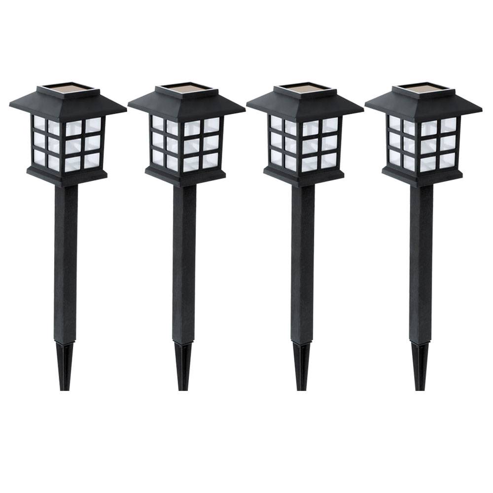 4er Set LED Solar Lampen Garten Steck Leuchten Terrassen Außen Beleuchtung Veranda Erdspieß Laternen