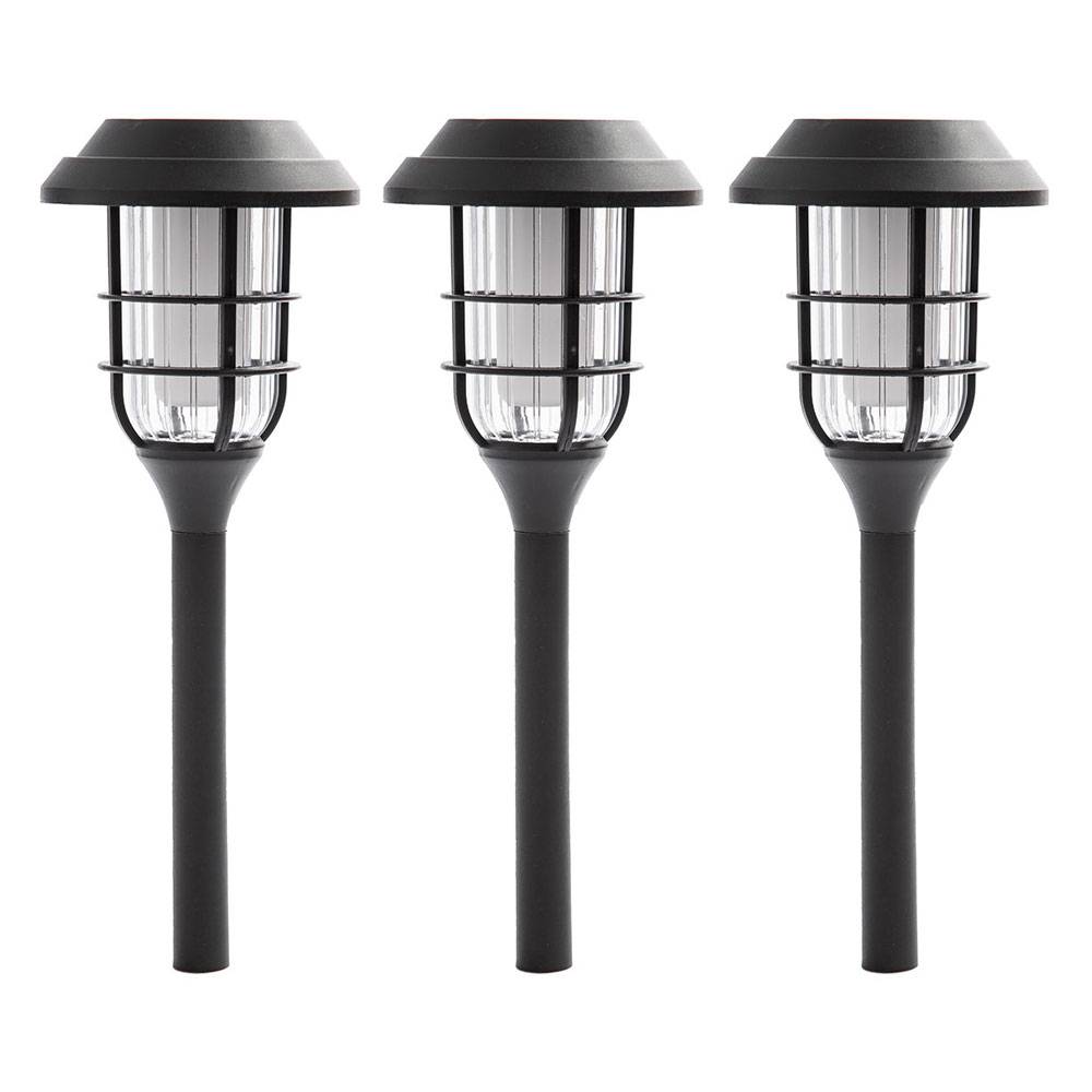 Solarlampe Garten Deko Solarlampen für Außen Erdspiess Gartenleuchten Laterne Solar mit Erdspieß, Kunststoff schwarz, Akku 6-8h, LED warmweiß, DxH