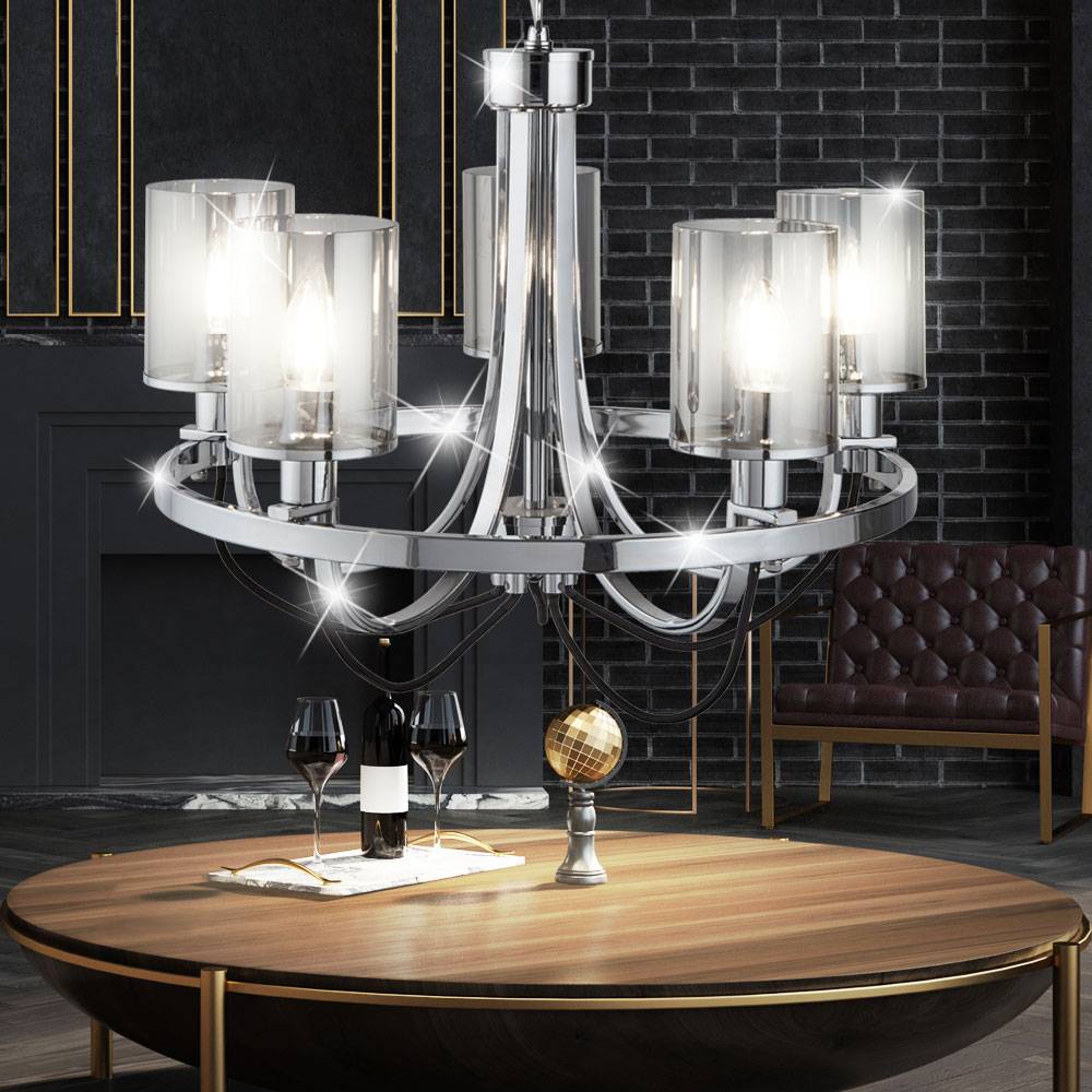 Pendel Lampe Kronleuchter Schlaf Zimmer Glas Hänge Decken Leuchte Lüster