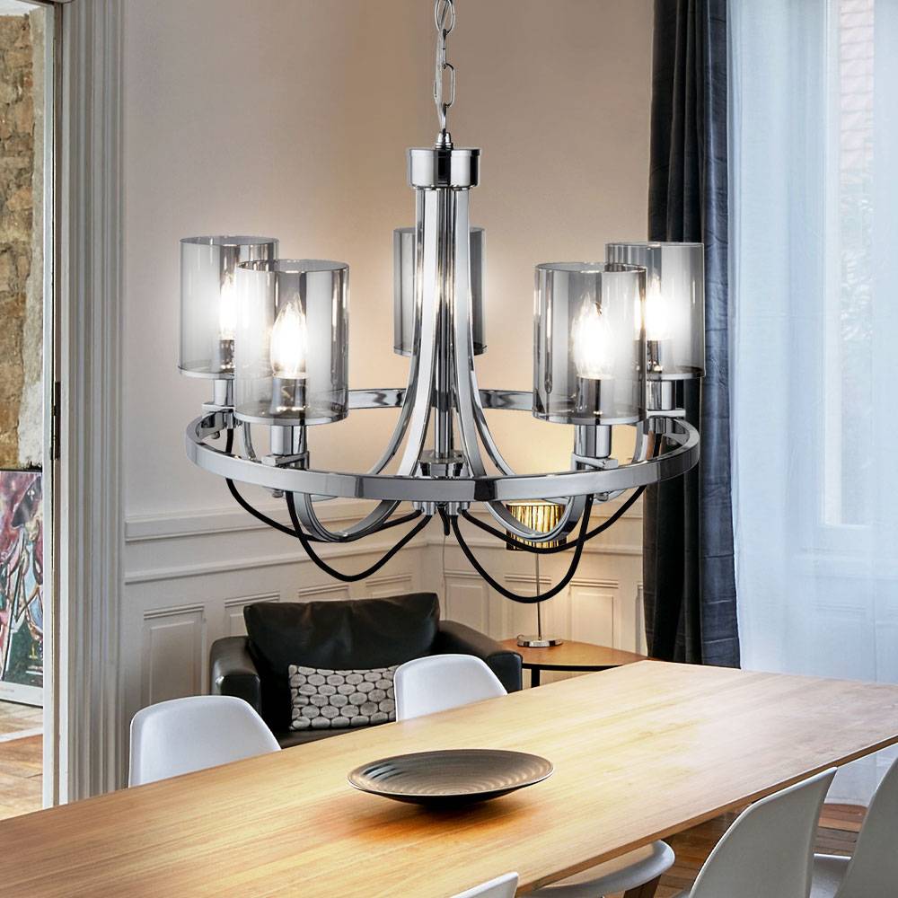 Pendel Lampe Kronleuchter Schlaf Zimmer Glas Hänge Decken Leuchte Lüster