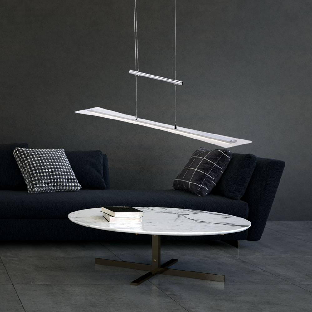 23 Watt LED Pendel Leuchte Gästezimmer Chrom Lampe verstellbar 1-flg