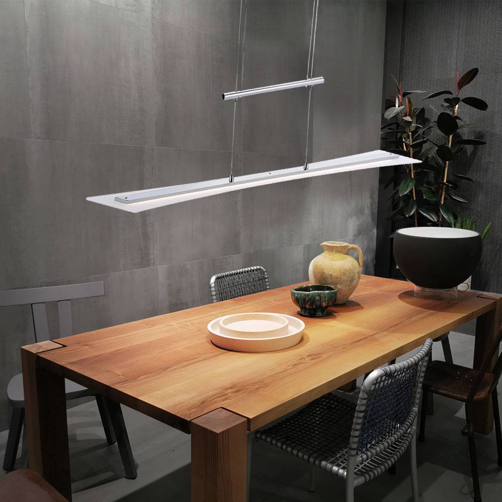 23 Watt LED Pendel Leuchte Gästezimmer Chrom Lampe verstellbar 1-flg