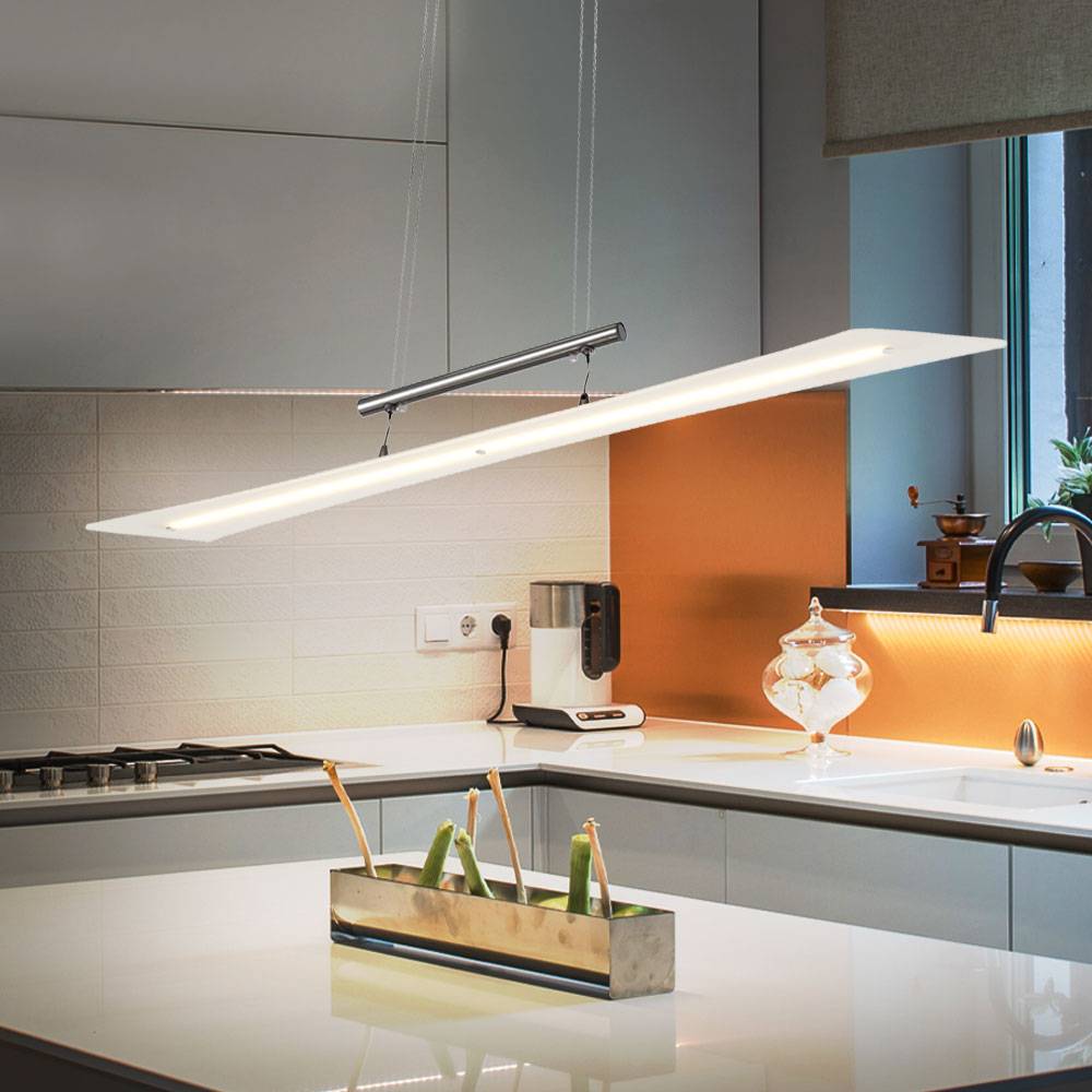 23 Watt LED Pendel Leuchte Gästezimmer Chrom Lampe verstellbar 1-flg