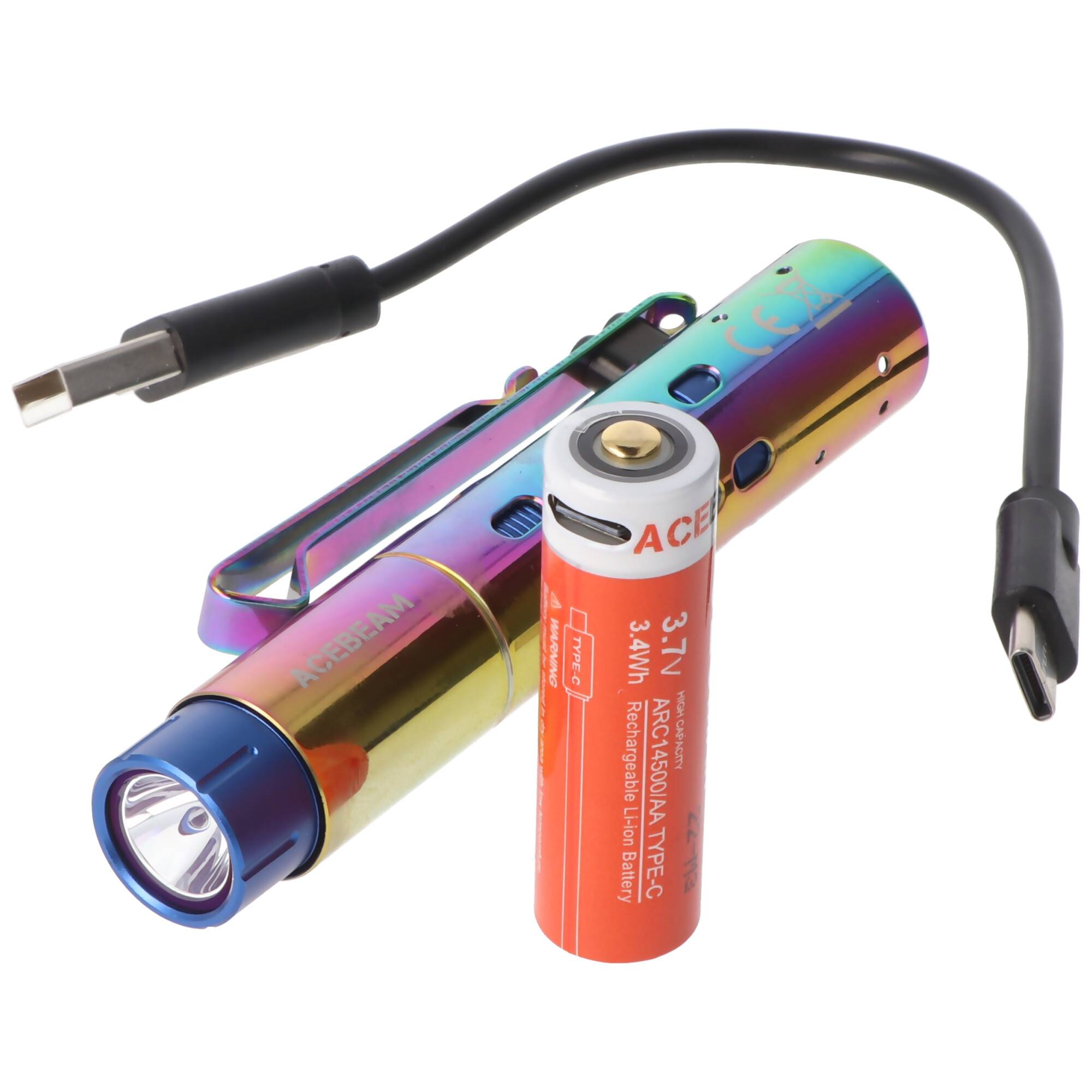 AceBeam Rider RX EDC mit 650 Lumen, kompakte LED-Taschenlampe, einhändige Bedienung, in fünf Farben erhältlich, inklusiv