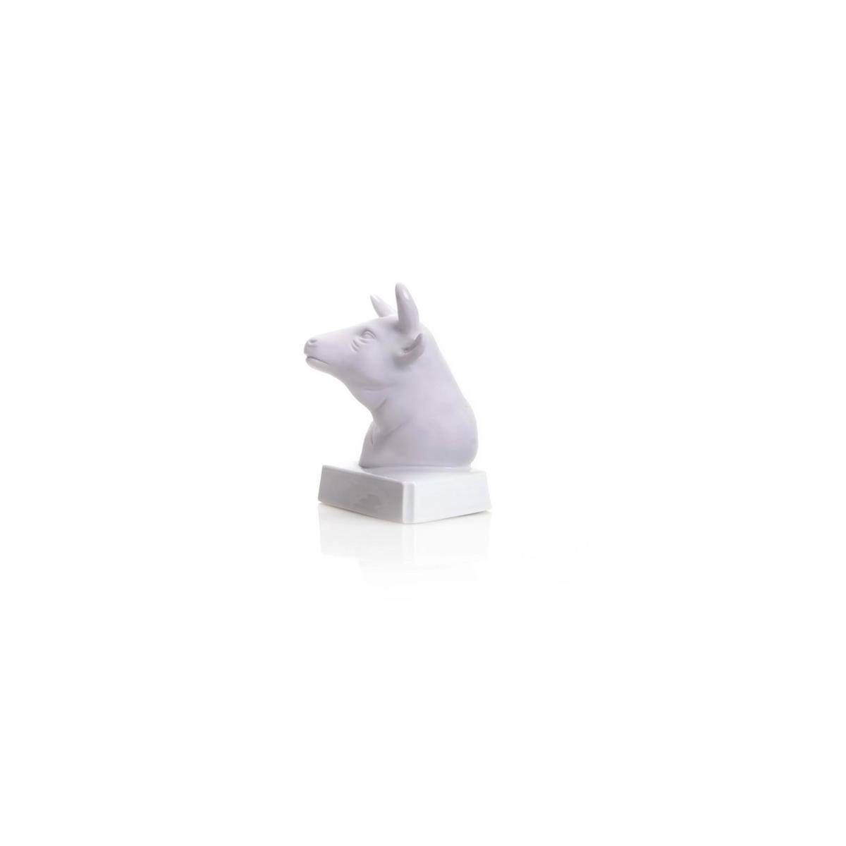 2711 BW - Porzellanfigur Tierkreiszeichen Stier 10 cm, bisquit weiß