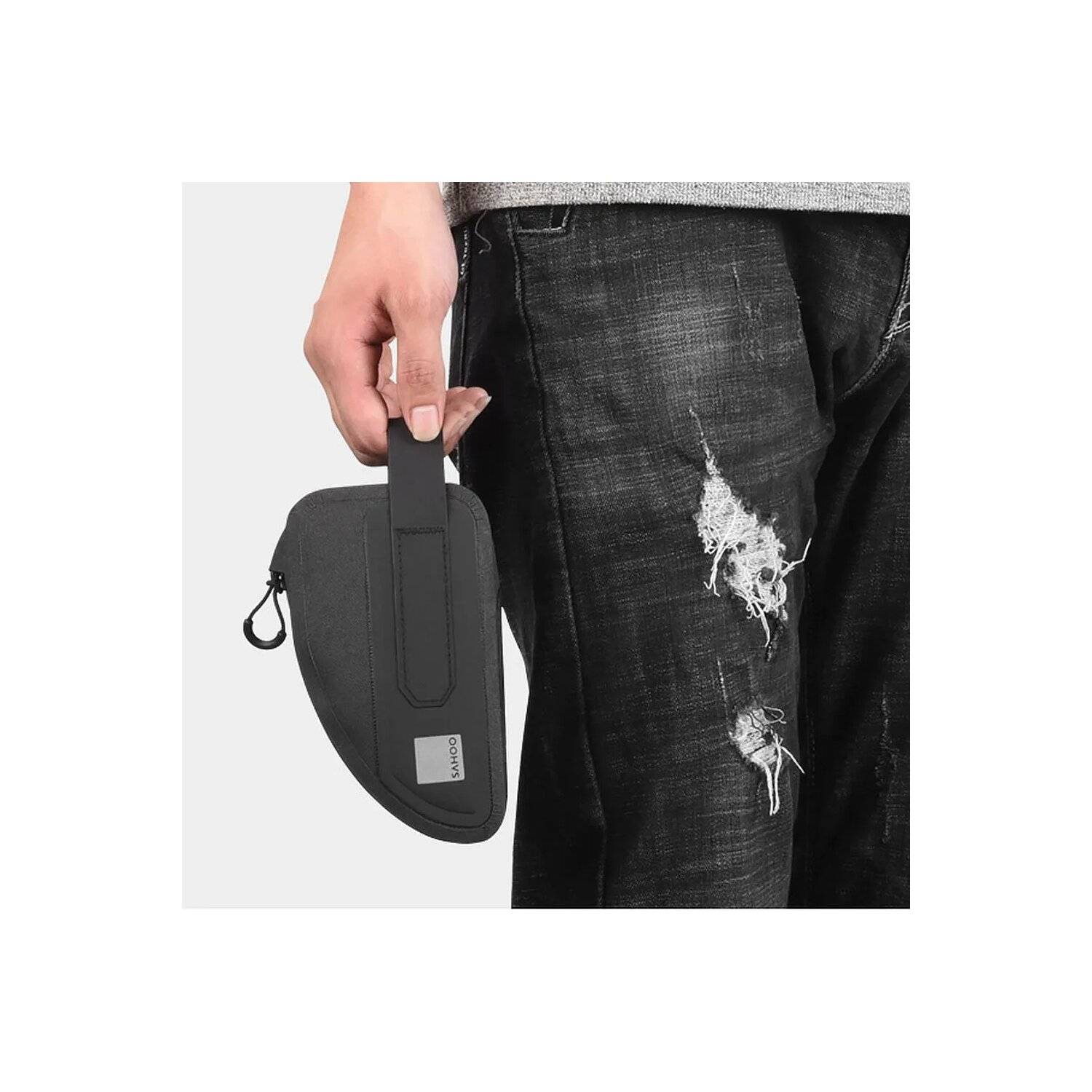 SAHOO Fahrradtasche am Fahrradrahmen mit Reißverschluss 0,3L schwarz