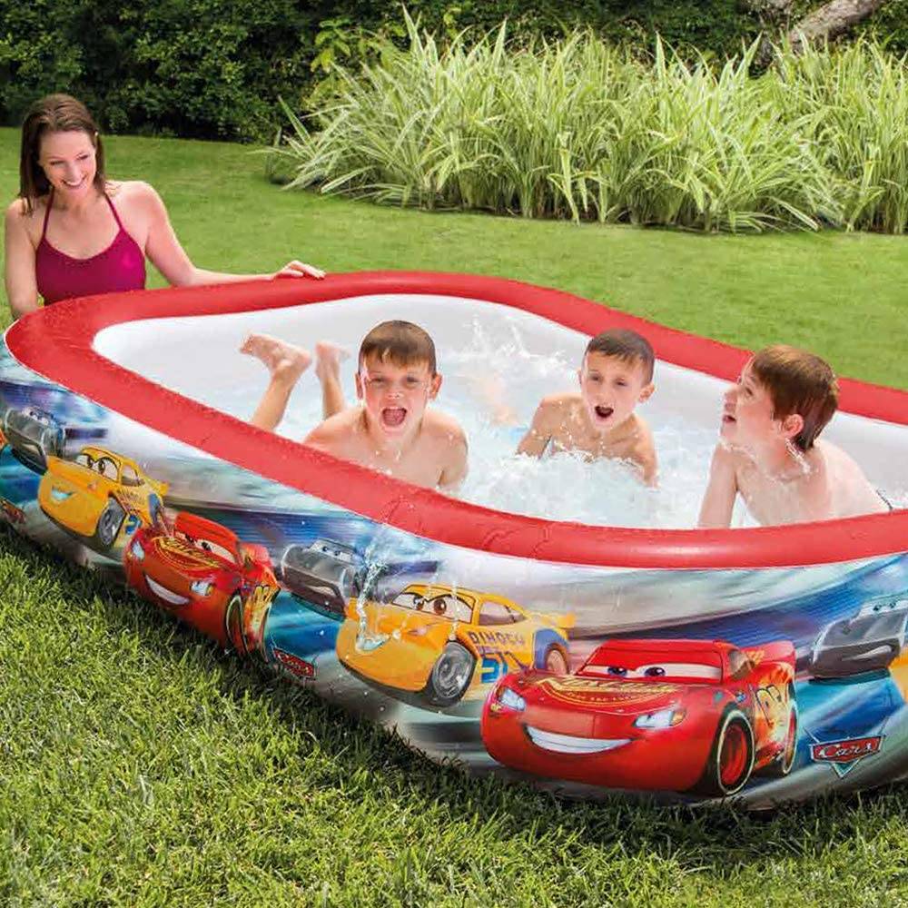INTEX 57478NP - Planschbecken - Cars (262x175x56cm) + Wasserpflege & Reparaturflicken