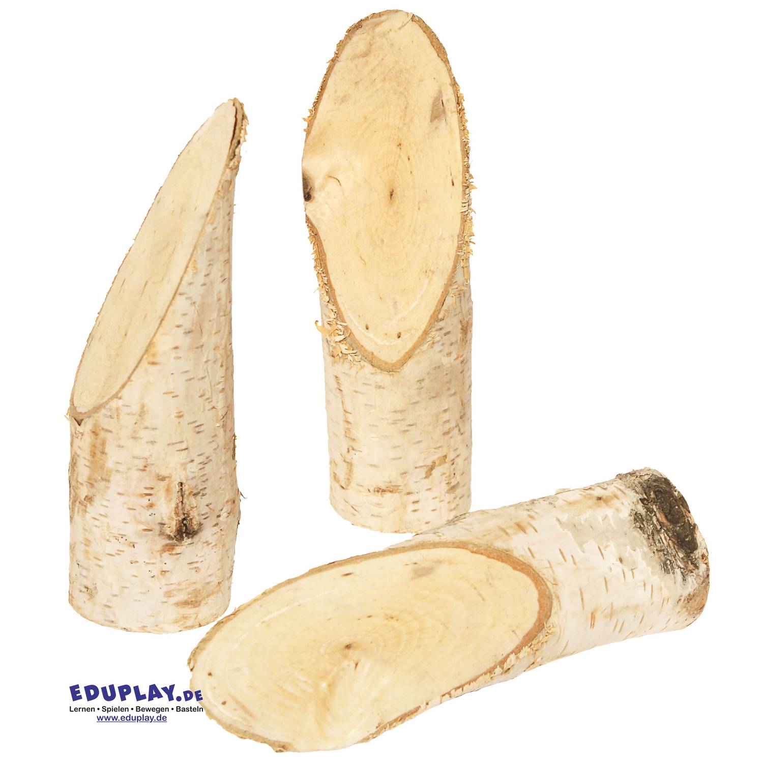 EDUPLAY 310190 Birkenstämmchen, Ø 5 x 14,5 cm, natur, 5-teilig (1 Set)