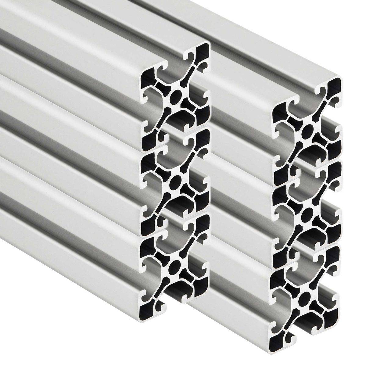SCHMIDT systemprofile 6 Stab je 2000mm Aluminium Profil 40x40mm Nut 8 Strebenprofil eloxiert 4040 Aluprofil Konstruktionsprofil 2m - Gesamt 12m