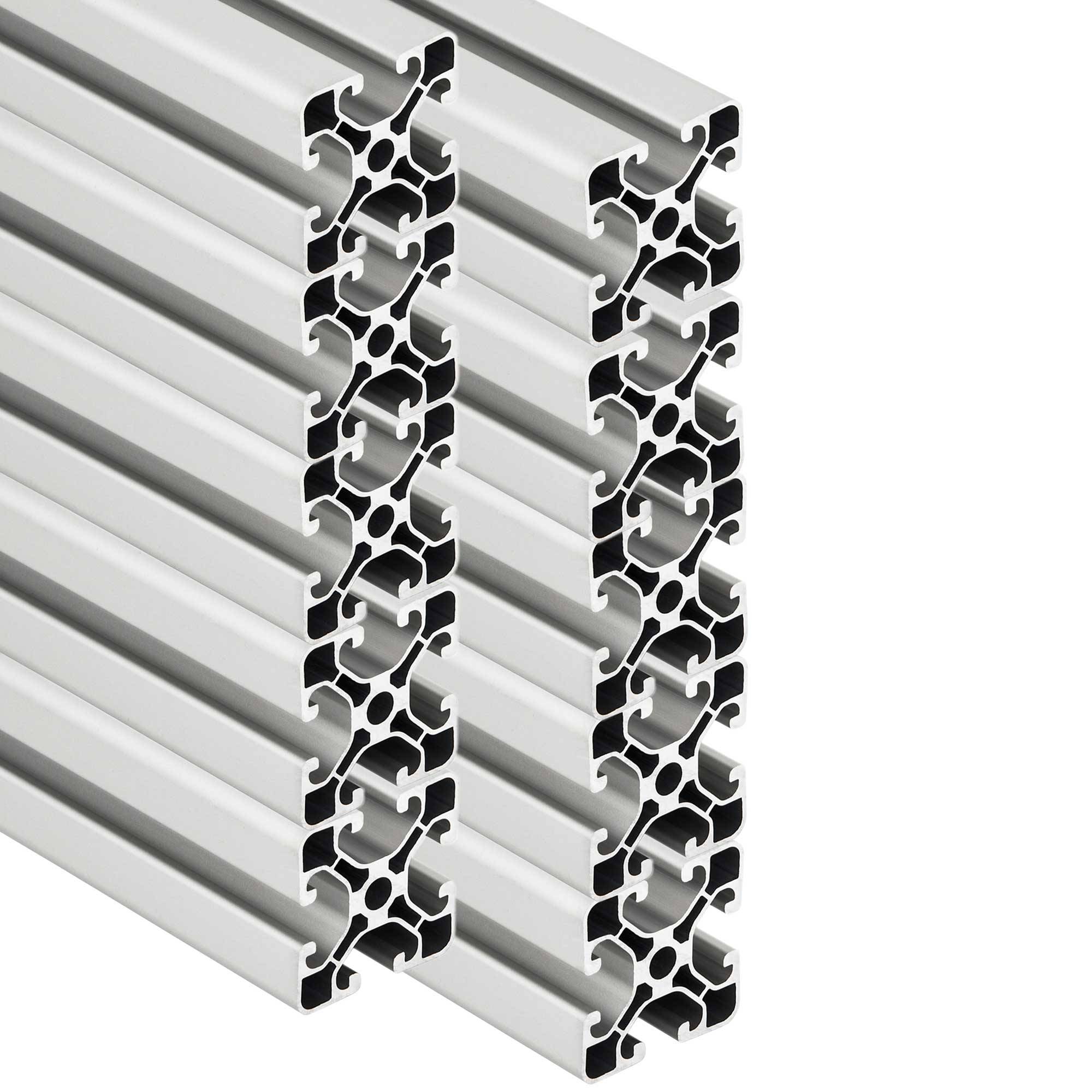 SCHMIDT systemprofile 10 Stück 2000mm Aluminium Profil 40x40mm Nut 8 Strebenprofil eloxiert 4040 Aluprofil Konstruktionsprofil 2m